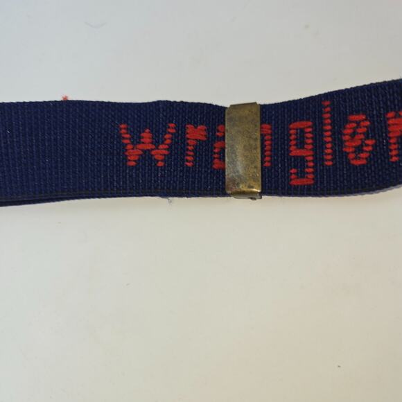 Vintage Wrangler Boy's Woven Elastic Belt Navy Blue Red Magnet Buckle 36" Adjust - Picture 6 of 11
